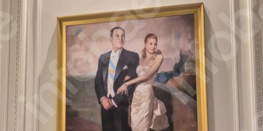 casa-rosada-|-por-orden-de-karina-milei,-el-gobierno-retiro-un-cuadro-de-peron-y-evita-y-analiza-reemplazarlo-con-una-imagen-de-messi