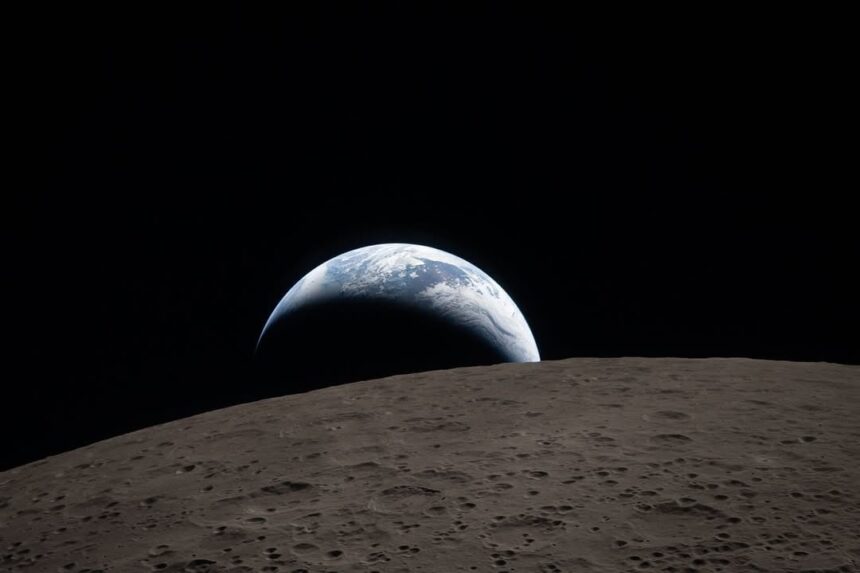 la-mision-artemis-ii-batio-un-record-de-distancia-y-capturo-una-impactante-imagen-de-la-“puesta-de-la-tierra”-desde-el-lado-oculto-de-la-luna
