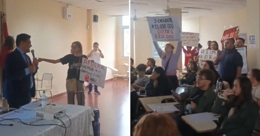 militantes-de-izquierda-interrumpieron-una-clase-con-legisladores-libertarios-en-la-facultad-de-sociales-de-la-uba