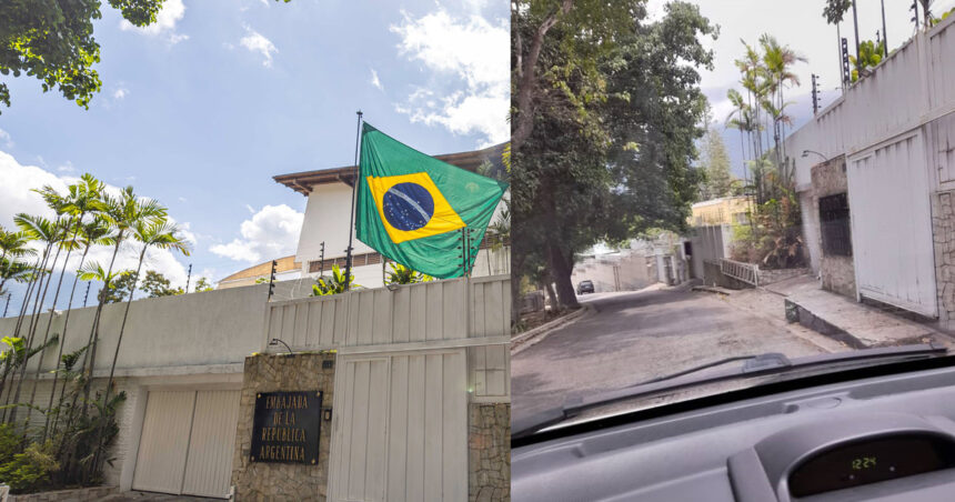 tras-una-saga-de-dos-meses,-la-bandera-de-brasil-dejo-de-flamear-en-la-residencia-argentina-en-caracas
