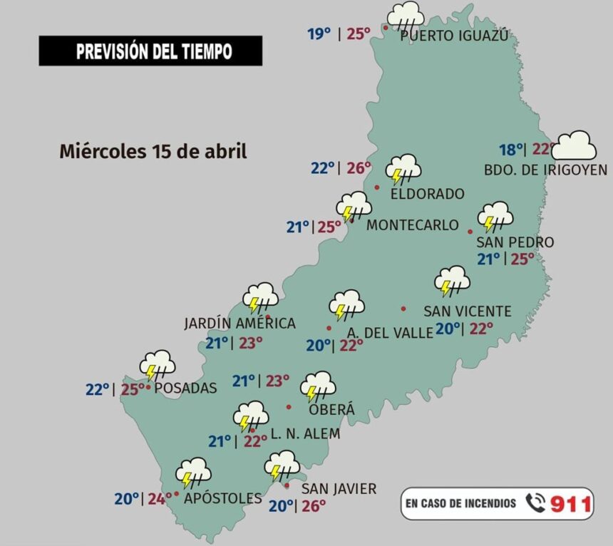 misiones,-en-alerta-amarilla-este-miercoles-por-tormentas-intensas:-que-se-preve-que-ocurra-y-en-que-momentos-del-dia