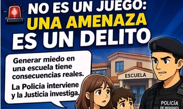 la-policia-de-misiones-advirtio-sobre-las-consecuencias-de-realizar-amenazas-en-las-escuelas