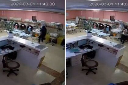 dramatica-escena-en-un-hospital-de-iran:-una-enfermera-rescato-tres-bebes-recien-nacidos-de-un-bombardeo
