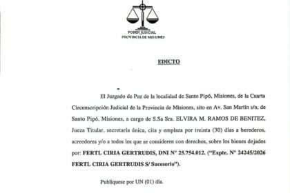 el-juzgado-de-paz-de-la-localidad-de-santo-pipo-cita-y-emplaza-a-herederos,-acreedores-y/o-a-todos-los-que-se-consideren-con-derecho-sobre-los-bienes-dejados-por-fertl-ciria-gertrudis