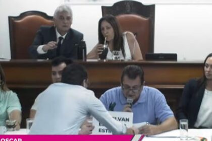 escandalo-en-la-legislatura:-interpelacion-a-dudik-termino-sin-quorum-tras-cruces-y-un-cartel-que-volo-por-el-recinto