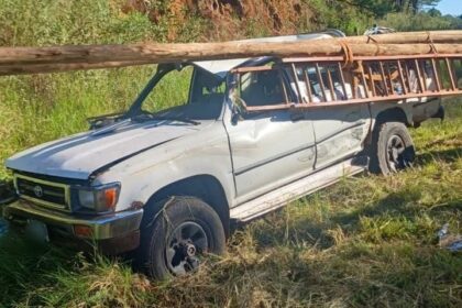 siniestro-vial-en-san-vicente:-dos-camionetas-chocaron-sobre-la-ruta-14-y-un-hombre-resulto-lesionado