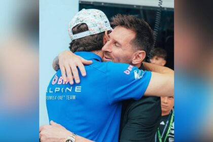 “tenia-ganas-de-saludarlo”:-messi-visito-a-franco-colapinto-en-el-gp-de-miami-y-se-subio-al-auto-de-kimi-antonelli