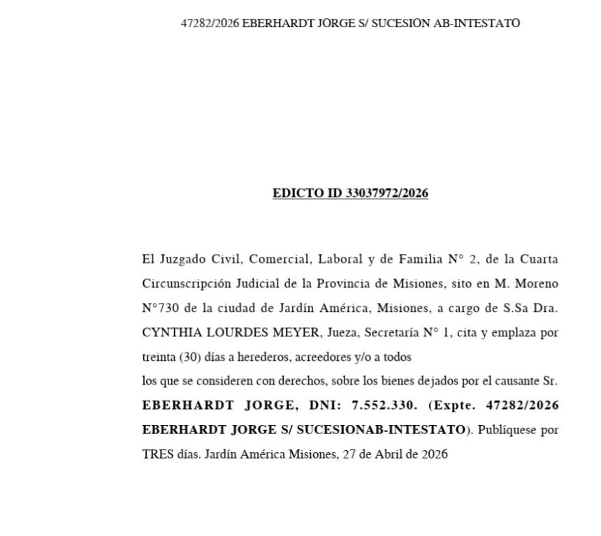 el-juzgado-civil,-comercial,-laboral-y-de-familia-n°-2-cita-y-emplaza-a-herederos,-acreedores-y/o-a-todos-los-que-se-consideren-con-derechos,-sobre-los-bienes-dejados-por-el-causante-sr.-eberhardt-jorge