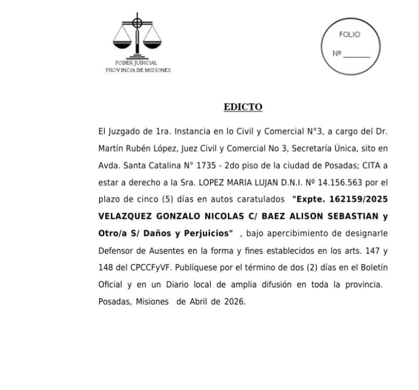 el-juzgado-de-1ra-instancia-en-lo-civil-y-comercial-n°3-cita-a-estar-a-derecho-a-la-sra.-lopez-maria-lujan