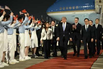 trump-llego-a-beijing-para-la-cumbre-del-“g2”:-comercio,-iran-y-tierras-raras-en-la-agenda-bilateral-con-xi-jinping