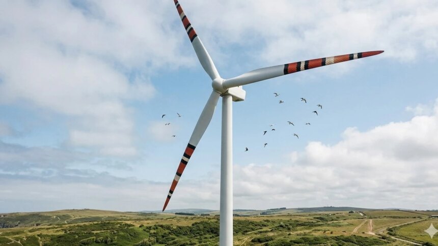 el-curioso-metodo-para-salvar-aves:-descubren-que-pintar-las-turbinas-eolicas-como-serpientes-reduce-las-colisiones