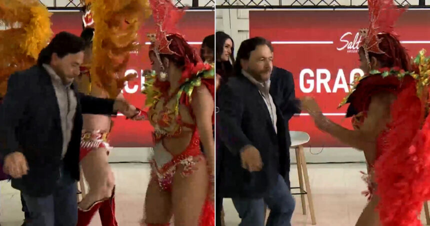 puro-samba:-el-insolito-baile-del-gobernador-gustavo-saenz-tras-anunciar-nuevos-vuelos-entre-salta-y-rio-de-janeiro
