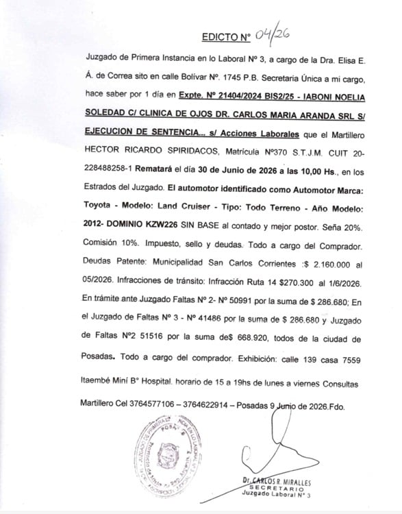 el-juzgado-de-primera-instancia-en-lo-laboral-n°3-anuncia-remate-judicial-de-vehiculo-toyota-land-cruiser