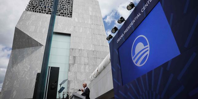 barack-obama-inaugura-un-centro-presidencial-en-chicago-en-presencia-de-joe-biden,-bill-clinton-y-george-w.-bush