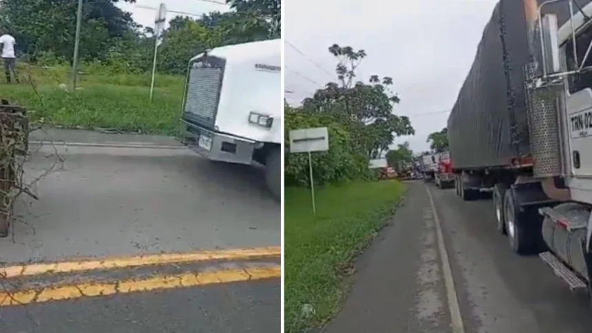 vuelve-bloqueo-en-la-via-a-buenaventura:-comunidades-de-inmediaciones-del-rio-anchicaya-reclaman-indemnizacion-por-impacto-ambiental