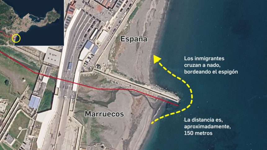 una-barrera-neumatica-de-500-metros-y-70-centimetros-de-profundidad:-como-es-la-trampa-con-boyas-de-pedro-sanchez-para-frenar-la-invasion-a-nado-desde-marruecos
