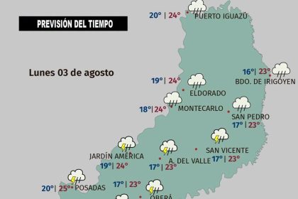 sigue-la-inestabilidad:-como-va-a-estar-el-tiempo-en-misiones-en-el-inicio-de-la-semana,-dia-por-dia