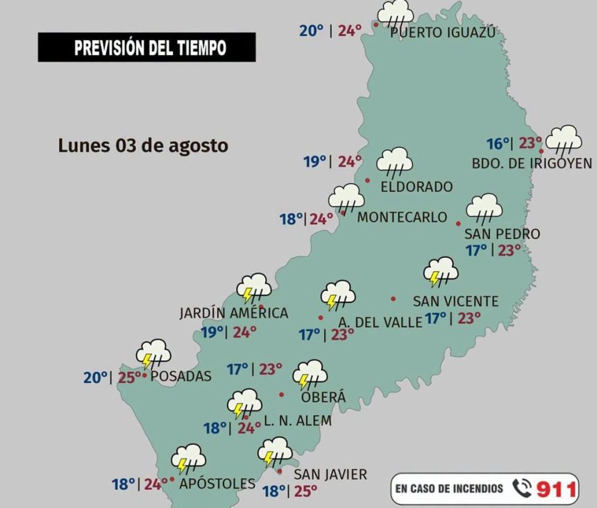 sigue-la-inestabilidad:-como-va-a-estar-el-tiempo-en-misiones-en-el-inicio-de-la-semana,-dia-por-dia