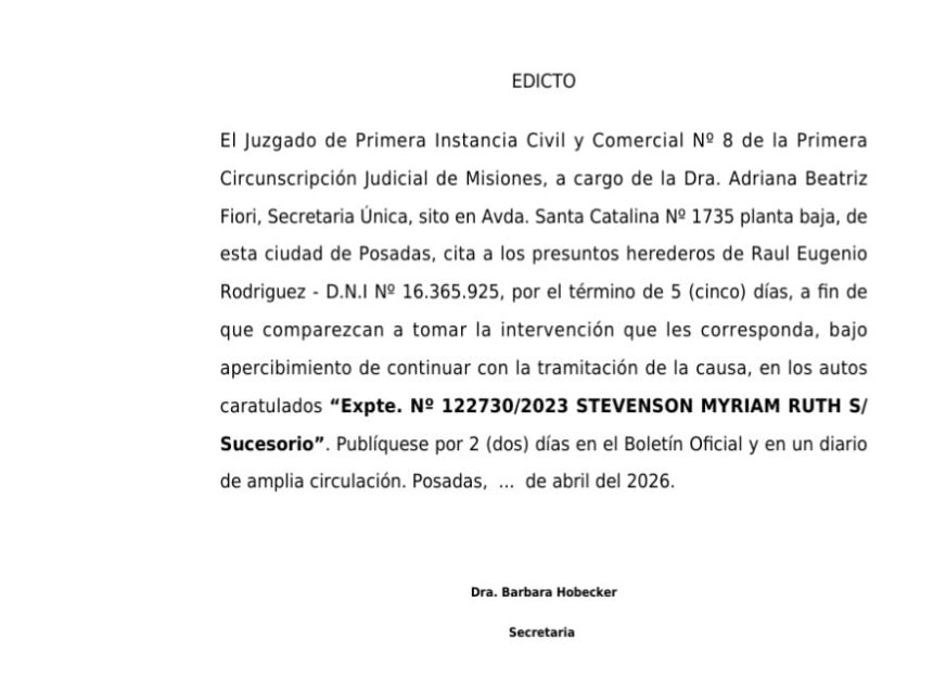 el-juzgado-de-primera-instancia-civil-y-comercial-no-8-cita-a-los-presuntos-herederos-de-raul-eugenio-rodriguez