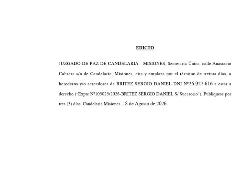 juzgado-de-paz-de-candelaria-–-misiones,-cita-y-emplaza-a-herederos-y/o-acreedores-de-britez-sergio-daniel
