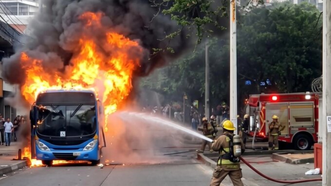 susto-en-el-centro-de-cali:-evacuan-a-tiempo-a-pasajeros-de-un-bus-articulado-del-sistema-mio-por-incendio