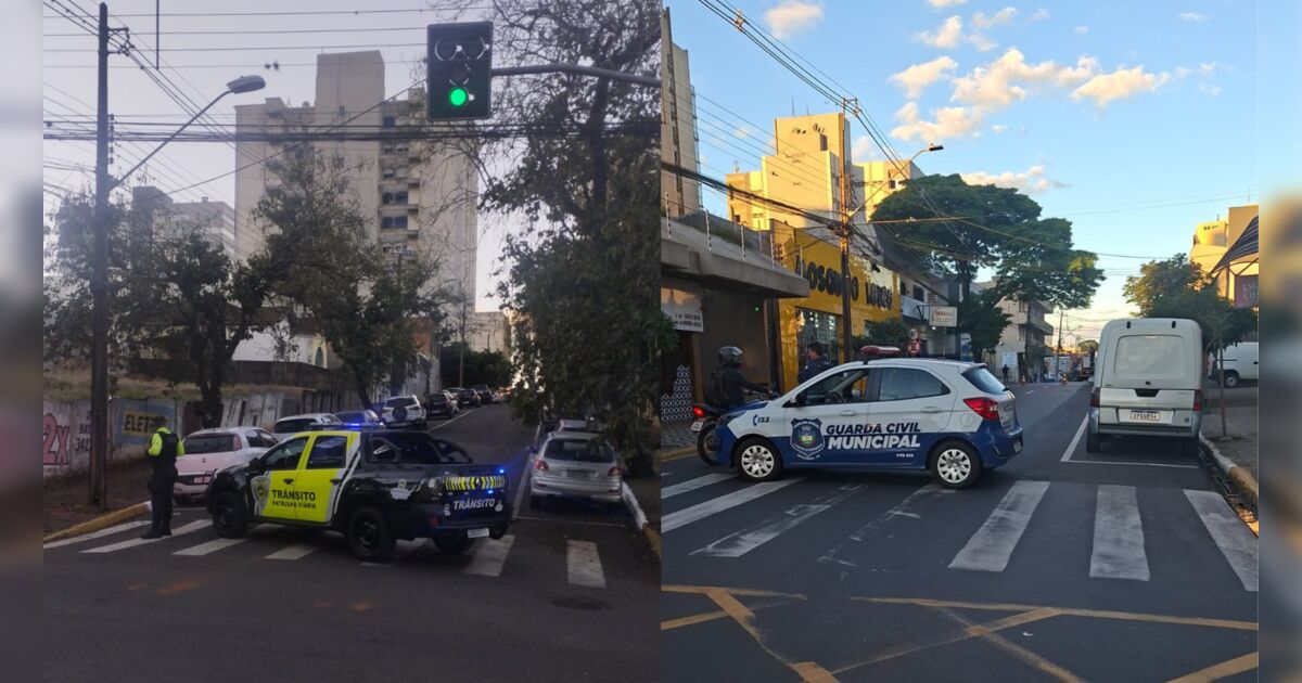 transito-no-centro-de-apucarana-sofre-bloqueio-para-manutencao-de-poste-danificado-apos-acidente
