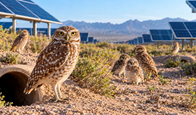 trasladaron-19-buhos-a-una-planta-solar-de-eeuu.:-un-ano-despues,-un-inesperado-renacer-en-el-desierto-sorprendio-a-sus-cuidadores
