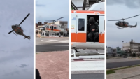 videos:-las-maniobras-y-los-aterrizajes-de-helicopteros-de-la-fuerza-aerea-frente-al-hospital-militar