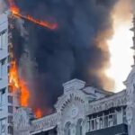 kiev :-les-images-des-degats-a-la-suite-de la frappe-contre-une-clinique-dans-le centre-de la capitale-ukrainienne