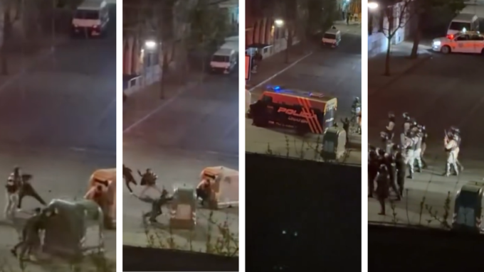 adolescente-recibio-un-disparo-en-el-rostro-durante-los-festejos-de-penarol:-hubo-enfrentamientos-contra-la-policia-con-contenedores-como-“escudos”