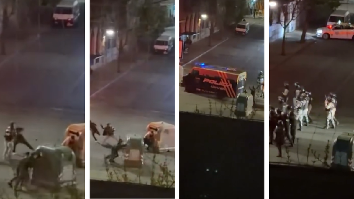 adolescente-recibio-un-disparo-en-el-rostro-durante-los-festejos-de-penarol:-hubo-enfrentamientos-contra-la-policia-con-contenedores-como-“escudos”