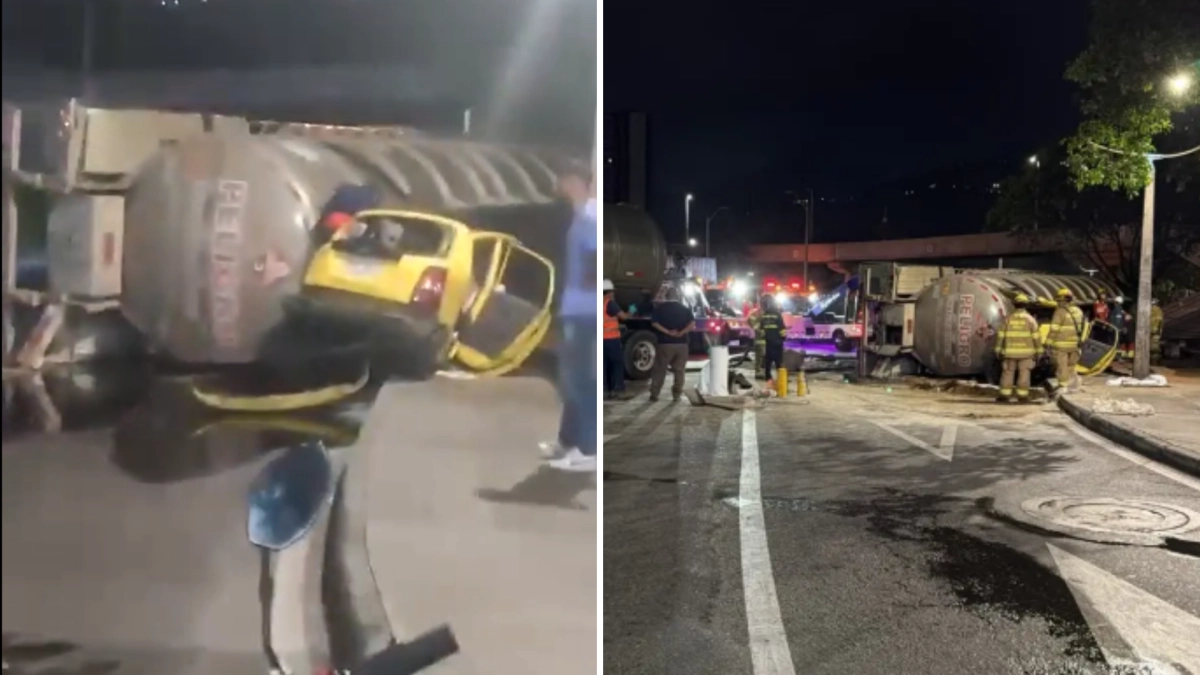 el-volcamiento-de-un-camion-cisterna-causo-el-cierre-total-de-la-glorieta-de-niquia,-en-bello:-transportaba-11.000-galones-de-combustible