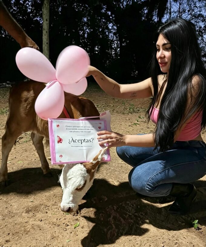 eli-galeano-recibio-de-regalo-un-ternerito-con-una-propuesta-de-amor:-“las-flores-quedaron-oficialmente-destronadas”