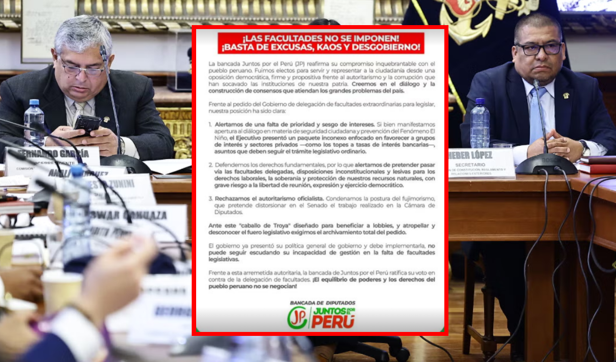 jp-acusa-al-ejecutivo-de-usar-facultades-como-“caballo-de-troya”-y-exige-archivar-el-pedido:-“basta-de-desgobierno”