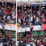 panico-en-las-corralejas-de-ayapel,-cordoba:-asistentes-bajaron-de-los-palcos-con-ninos-en-brazos-ante-el-temor-de-un-derrumbe