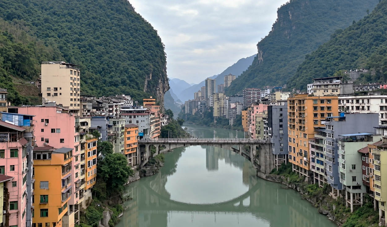 la-ciudad-mas-estrecha-del-mundo:-apenas-30-metros-de-ancho,-pero-en-ella-china-esta-construyendo-rascacielos