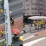 manifestantes-pro-flavio-bolsonaro-exibem-missil-inflavel-com-pedido-de-ataque-nuclear-ao-brasil;-veja-o-video