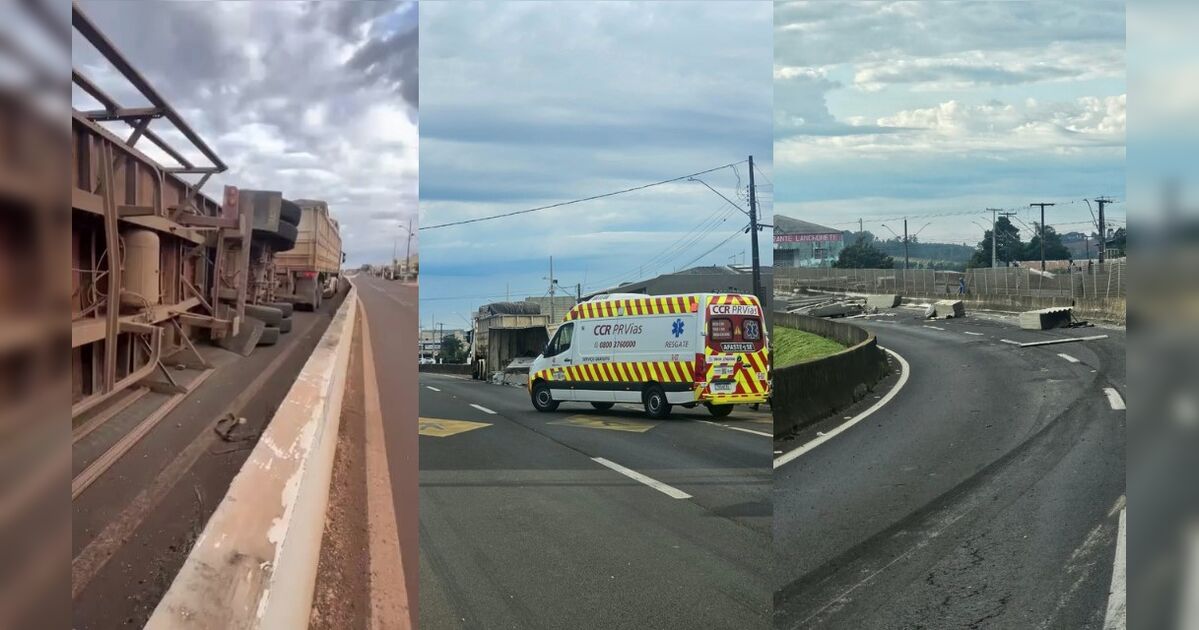 carreta-de-bitrem-tomba-e-espalha-carga-de-telhas-de-fibrocimento-na-br-376-em-maua-da-serra
