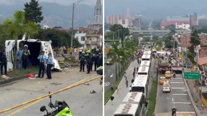 un-bus-con-mas-de-40-pasajeros-que-iba-a-una-peregrinacion-religiosa,-la-mayoria-adultos-mayores,-se-volco-en-medellin:-16-personas-quedaron-heridas