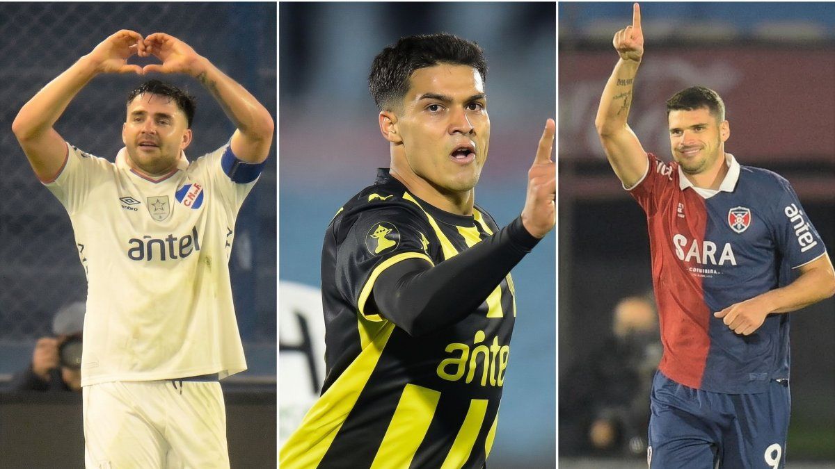 maxi-gomez,-matias-arezo-y-alvaro-lopez:-asi-esta-el-mano-a-mano-por-el-titulo-que-quieren-los-goleadores-del-futbol-uruguayo,-con-una-ventaja-para-el-tricolor